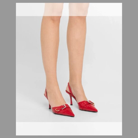 Givenchy Voyou Leather Buckle Slingback Pumps (Orig.$1095) (Size 11 US/41 EU) - Picture 2 of 8